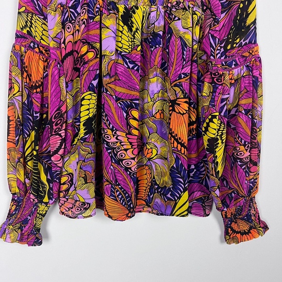 ANTHROPOLOGIE Alexandra Farmer Puff Sleeved Blouse Smocked Pullover‎ Top XS - Picture 8 of 13